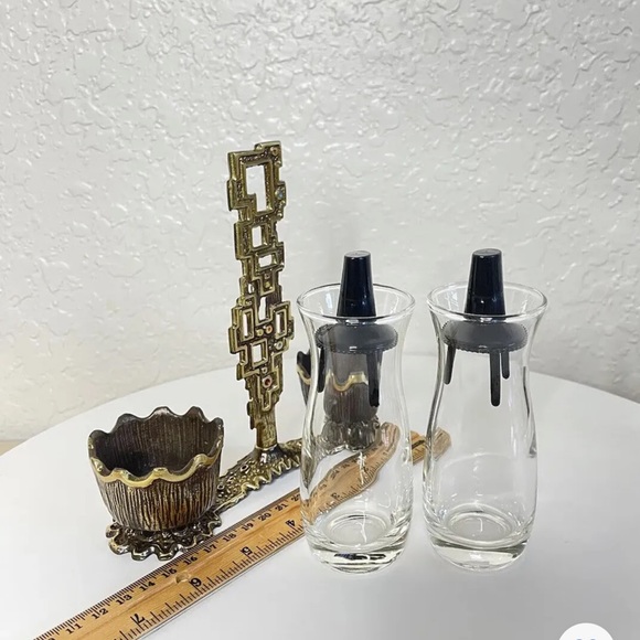 Vintage Judaica Brass Salt & Pepper Shakers By Abada Made In Israel. - Picture 8 of 9